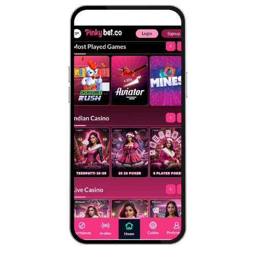 PinkyBet casino application